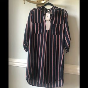 LUSH 
Navy Novak 3/4 Length Sleeve Shift Dress NWT